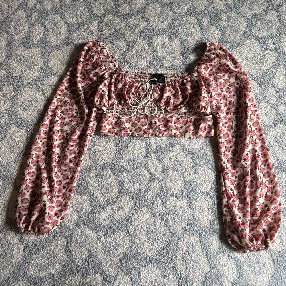 Windsor Floral Cut Out Boho Crop Top